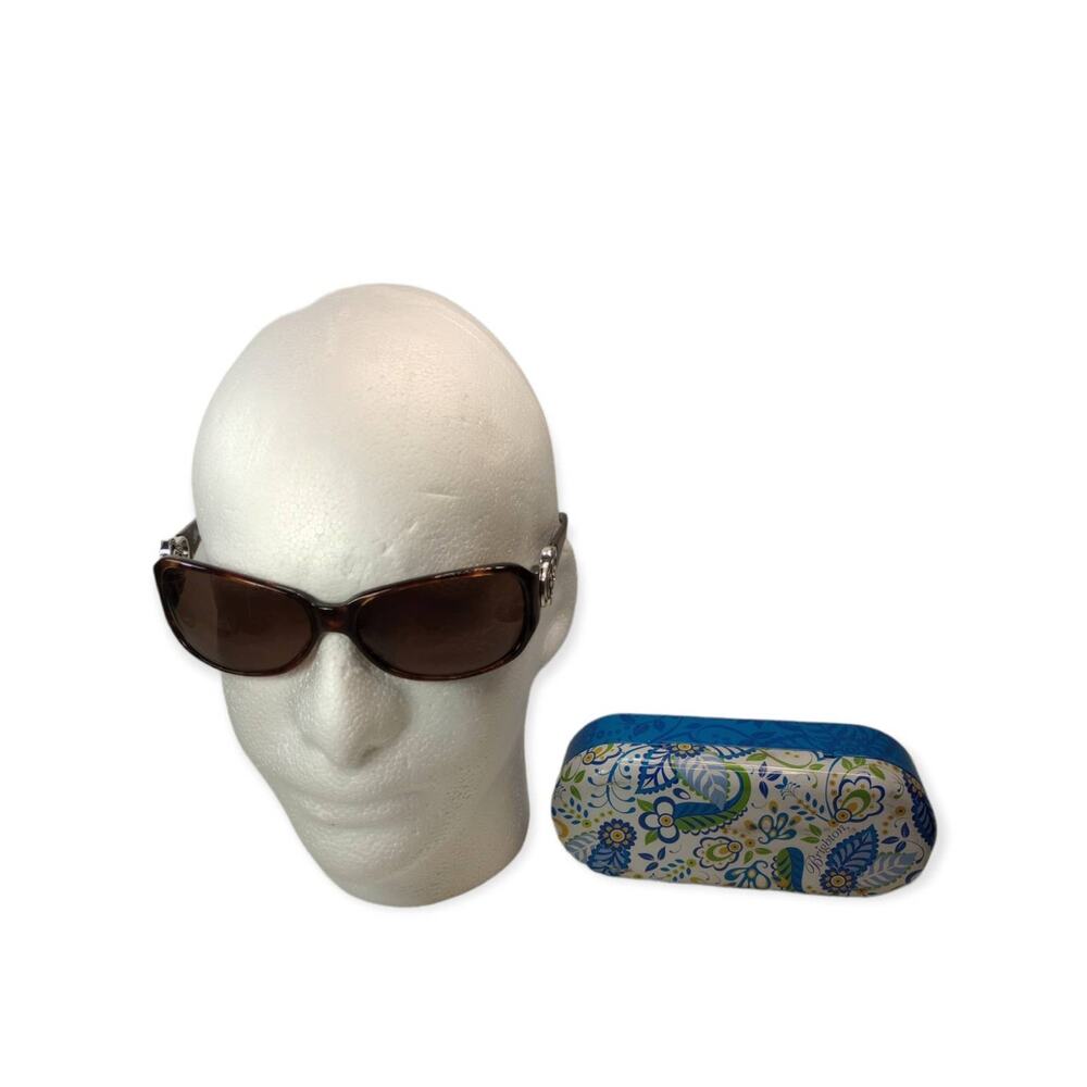 Brighton Handmade Rosalia Designer Sunglasses With Case Brown Silver